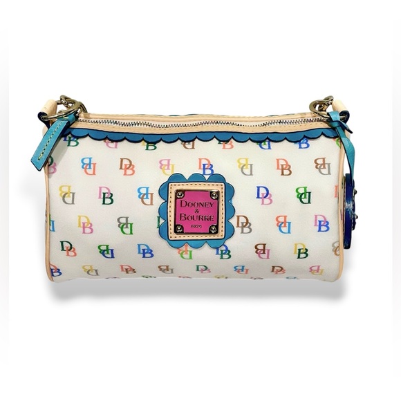 DOONEY & BOURKE VINTAGE Y2K MULTICOLOR RAINBOW MONOGRAM BARREL SHOULDER BAG - Picture 2 of 11